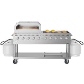 72 in. Commercial Outdoor Propane Gas Grill with 36 in. Pizza Oven in Stainless-Steel (CGKIT7-P36)